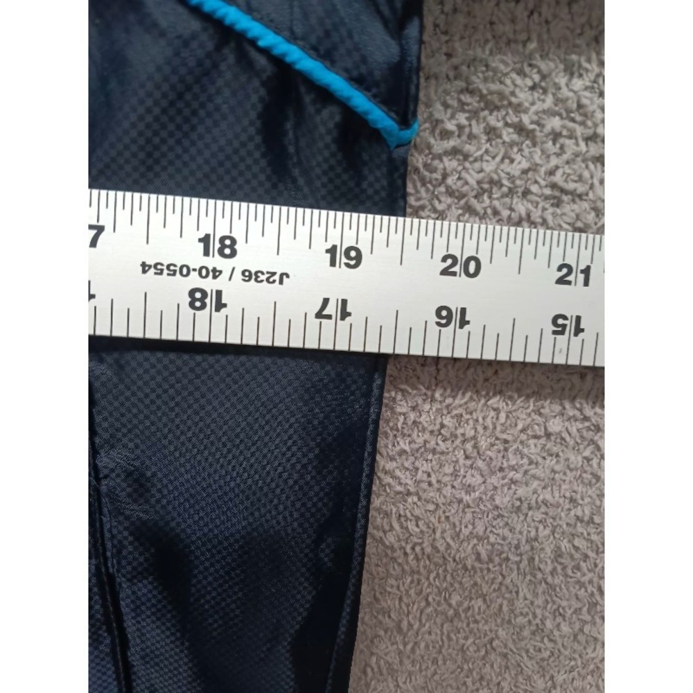 adidas Youth XXL / Men's S Windbreaker Jacket Black/Blue Mesh-Lined Zip Pockets - Picture 4 of 5